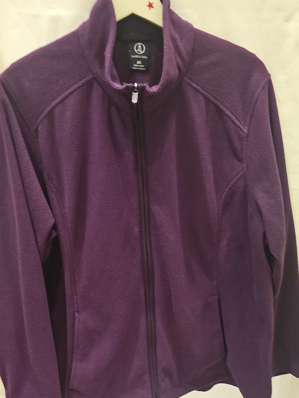 Lands' End Women's Size 2X Plum Purple Full Zip Fleece Jacket 20W-22W